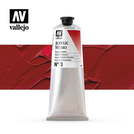 Vallejo Acrylic Studio -3 Naphtol Crimson, (1) - Vallejo Arcylic Studio
