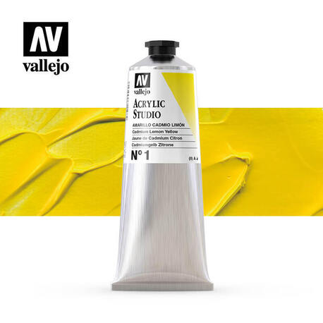 Vallejo Acrylic Studio -1 Cadmium Lemon Yellow, (1) - Vallejo Arcylic Studio - Studyjne Farby Akrylowe