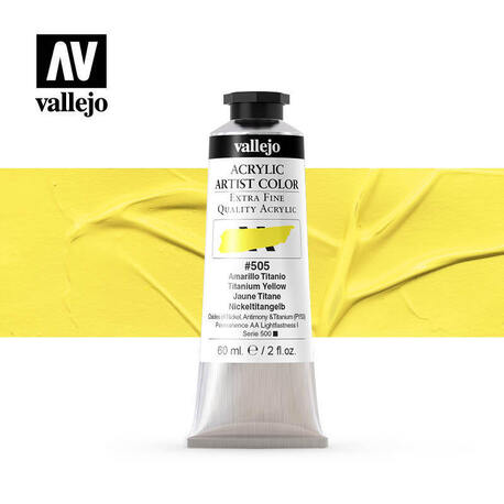 Vallejo Acrylic Artist -505 Titanium Yellow, (1) - Vallejo Acrylic Artist - Artystyczne Farby Akrylowe