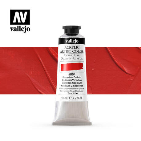 Vallejo Acrylic Artist -804 Cadmium Vermillion