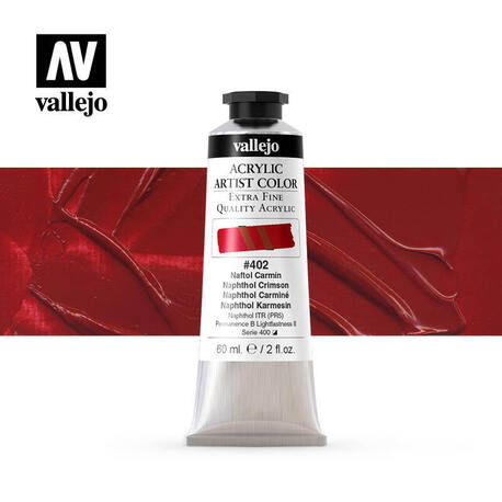 Vallejo Acrylic Artist -402 Naphthol Crimson, (1) - Vallejo Acrylic Artist 