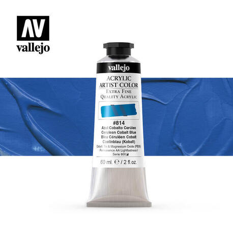 Vallejo Acrylic Artist -814 Cerulean Cobalt Blue