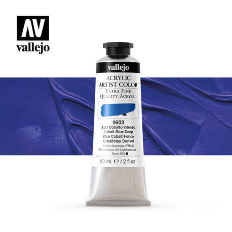 Vallejo Acrylic Artist -603 Cobalt Blue Deep, (1) - Vallejo Acrylic Artist 