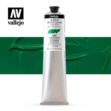 Vallejo Acrylic Artist -409 Permanent Green, (1) - Vallejo Acrylic Artist - Artystyczne Farby Akrylowe