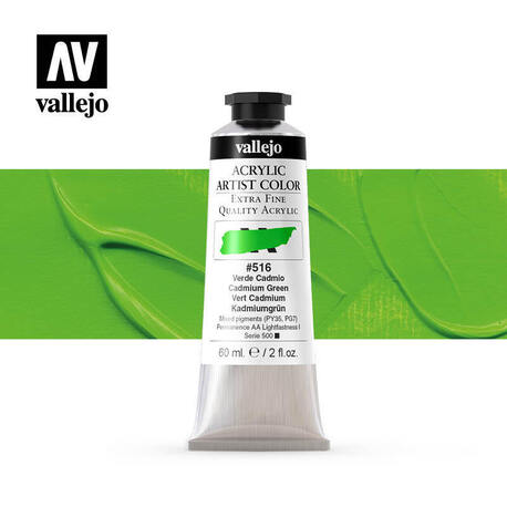 Vallejo Acrylic Artist -516 Cadmium Green, (1) - Vallejo Acrylic Artist 
