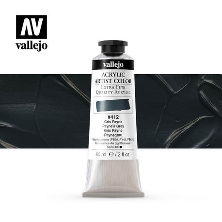 Vallejo Acrylic Artist -412 Payne's Grey, (1) - Vallejo Acrylic Artist - Artystyczne Farby Akrylowe