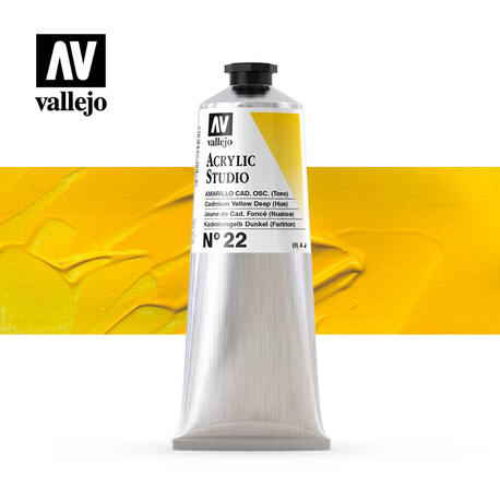 Vallejo Acrylic Studio -22 Cadmium Yellow Deep (Hue), (1) - Vallejo Arcylic Studio - Studyjne Farby Akrylowe