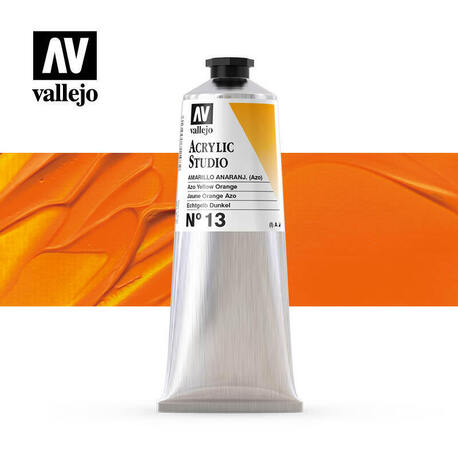 Vallejo Acrylic Studio -13 Azo Yellow Orange, (1) - Vallejo Arcylic Studio