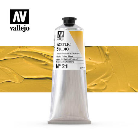 Vallejo Acrylic Studio -21 Naples Yellow (Hue), (1) - Vallejo Arcylic Studio