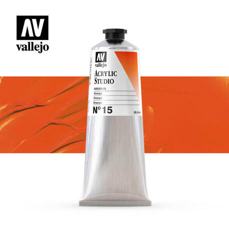 Vallejo Acrylic Studio -15 Orange, (1) - Vallejo Arcylic Studio - Studyjne Farby Akrylowe