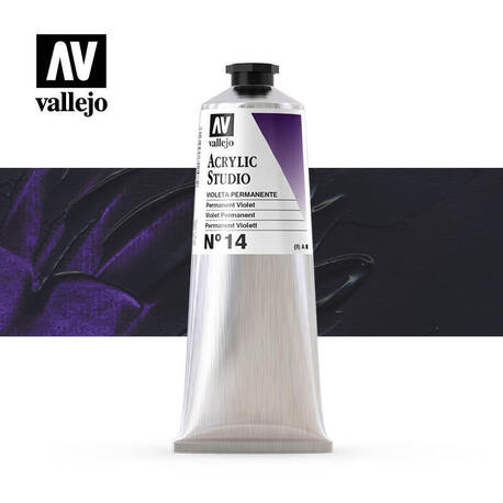 Vallejo Acrylic Studio -14 Permanent Violet, (1) - Vallejo Arcylic Studio - Studyjne Farby Akrylowe