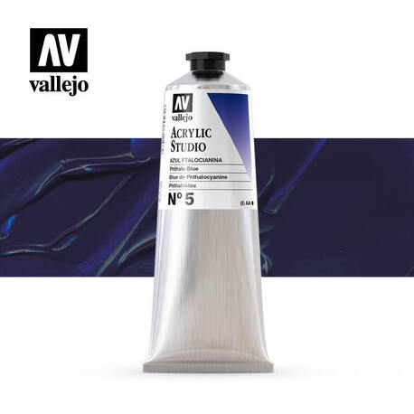 Vallejo Acrylic Studio -5 Phthalo Blue, (1) - Vallejo Arcylic Studio - Studyjne Farby Akrylowe