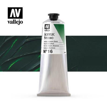 Vallejo Acrylic Studio -16 Sap Green (Hue), (1) - Vallejo Arcylic Studio - Studyjne Farby Akrylowe