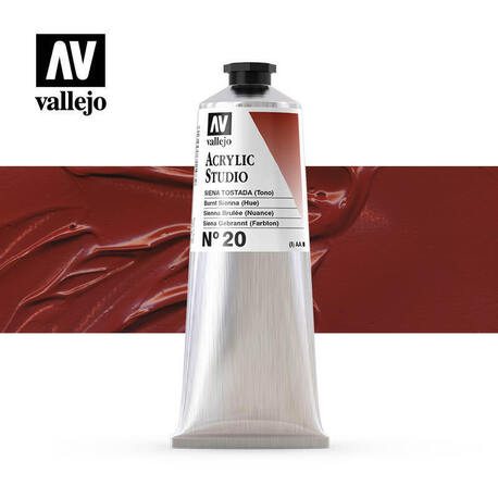 Vallejo Acrylic Studio -20 Burnt Sienna (Hue),, (1) - Vallejo Arcylic Studio