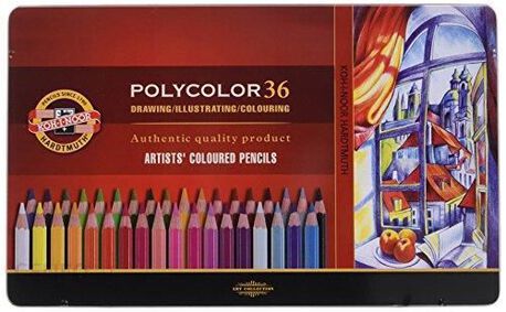 KOH-I-NOOR Kredki ołówkowe Polycolor 36 kolorów, (1) - RYSOWANIE 