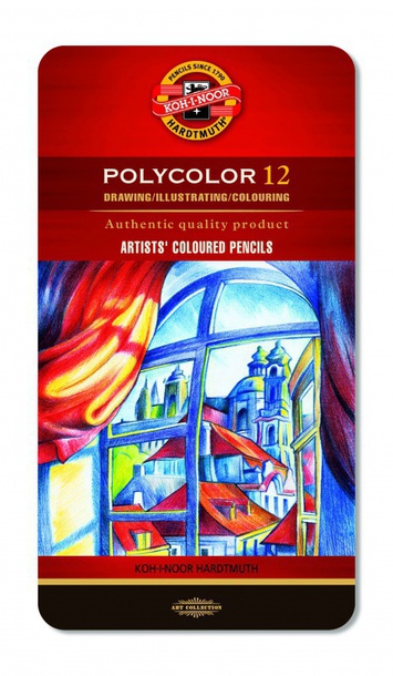 KOH-I-NOOR  Kredki ołówkowe Polycolor 12 kolorów, (1) - RYSOWANIE 