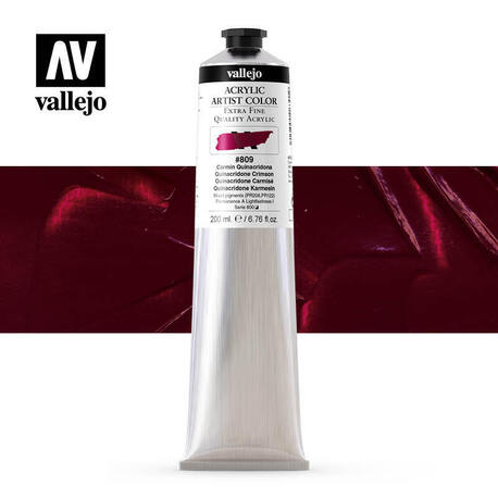 Vallejo Acrylic Artist -809 Quinacridone Crimson, (1) - Vallejo Acrylic Artist - Artystyczne Farby Akrylowe