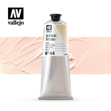 Vallejo Acrylic Studio -44 Carnation Pink, (1) - Vallejo Arcylic Studio