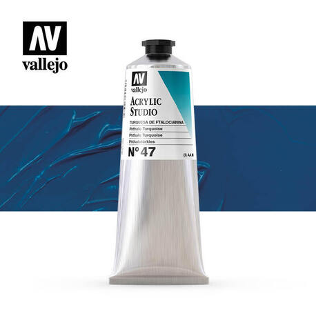 Vallejo Acrylic Studio -47 Phthalocyanine Turquoise, (1) - Vallejo Arcylic Studio - Studyjne Farby Akrylowe