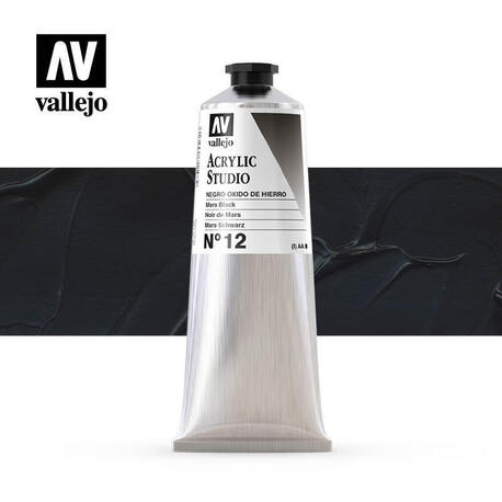Vallejo Acrylic Studio -12 Mars Black , (1) - Vallejo Arcylic Studio - Studyjne Farby Akrylowe
