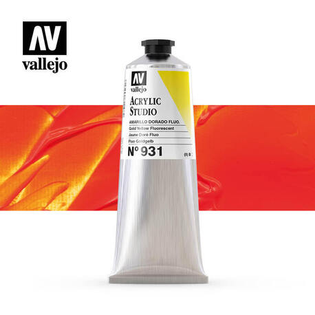 Vallejo Acrylic Studio -931 Fluorescent Gold Yellow, (1) - Vallejo Arcylic Studio - Studyjne Farby Akrylowe