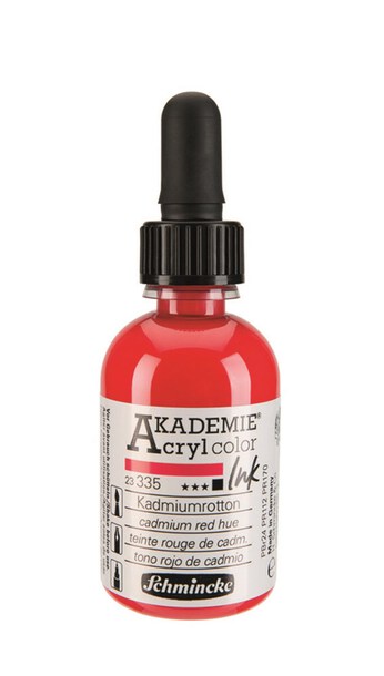 Schmincke Akademie Acryl Ink 50 ml - 335 Cadmium Red Hue, (1) - Schmincke Akademie Acryl Ink 50 ml - Tusz Akrylowy