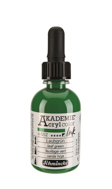 Schmincke Akademie Acryl Ink 50 ml - 552 Leaf Green, (1) - Schmincke Akademie Acryl Ink 50 ml - Tusz Akrylowy