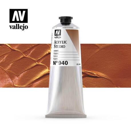 Vallejo Acrylic Studio -940 Copper, (1) - Vallejo Arcylic Studio - Studyjne Farby Akrylowe