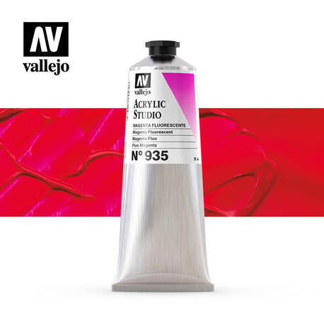 Vallejo Acrylic Studio -935 Magenta Fluorescent, (1) - Vallejo Arcylic Studio