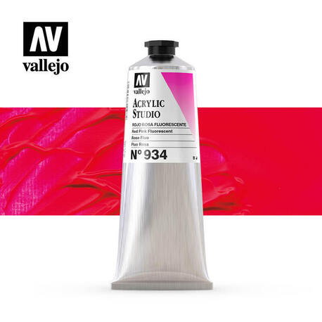 Vallejo Acrylic Studio -934 Red Pink Fluorescent, (1) - Vallejo Arcylic Studio - Studyjne Farby Akrylowe