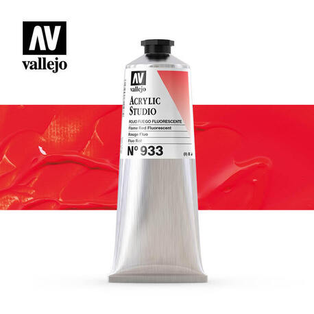 Vallejo Acrylic Studio -933 Flame Red Fluorescent, (1) - Vallejo Arcylic Studio - Studyjne Farby Akrylowe
