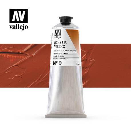Vallejo Acrylic Studio -9 Orange Iron Oxide, (1) - Vallejo Arcylic Studio - Studyjne Farby Akrylowe