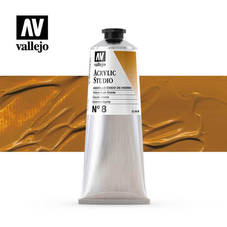 Vallejo Acrylic Studio -8 Yellow Iron Oxide, (1) - Vallejo Arcylic Studio - Studyjne Farby Akrylowe