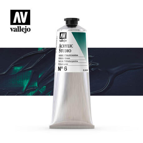 Vallejo Acrylic Studio -6 Phthalo Green, (1) - Vallejo Arcylic Studio - Studyjne Farby Akrylowe