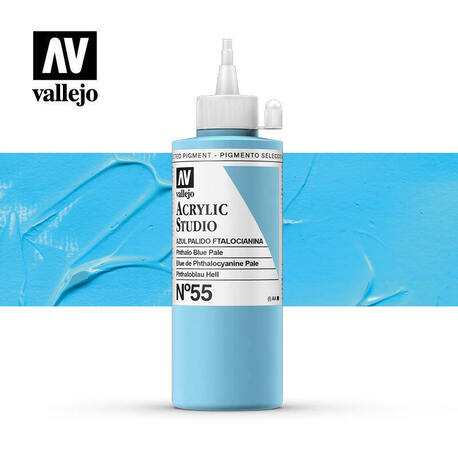 Vallejo Acrylic Studio -55 Phthalo Blue Pale, (1) - Vallejo Arcylic Studio - Studyjne Farby Akrylowe