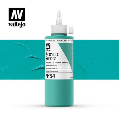 Vallejo Acrylic Studio -54 Phthalo Emerald, (1) - Vallejo Arcylic Studio - Studyjne Farby Akrylowe